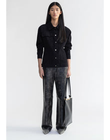 Roisin | Waisted Denim Jacket | Black