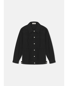 Roisin | Waisted Denim Jacket | Black