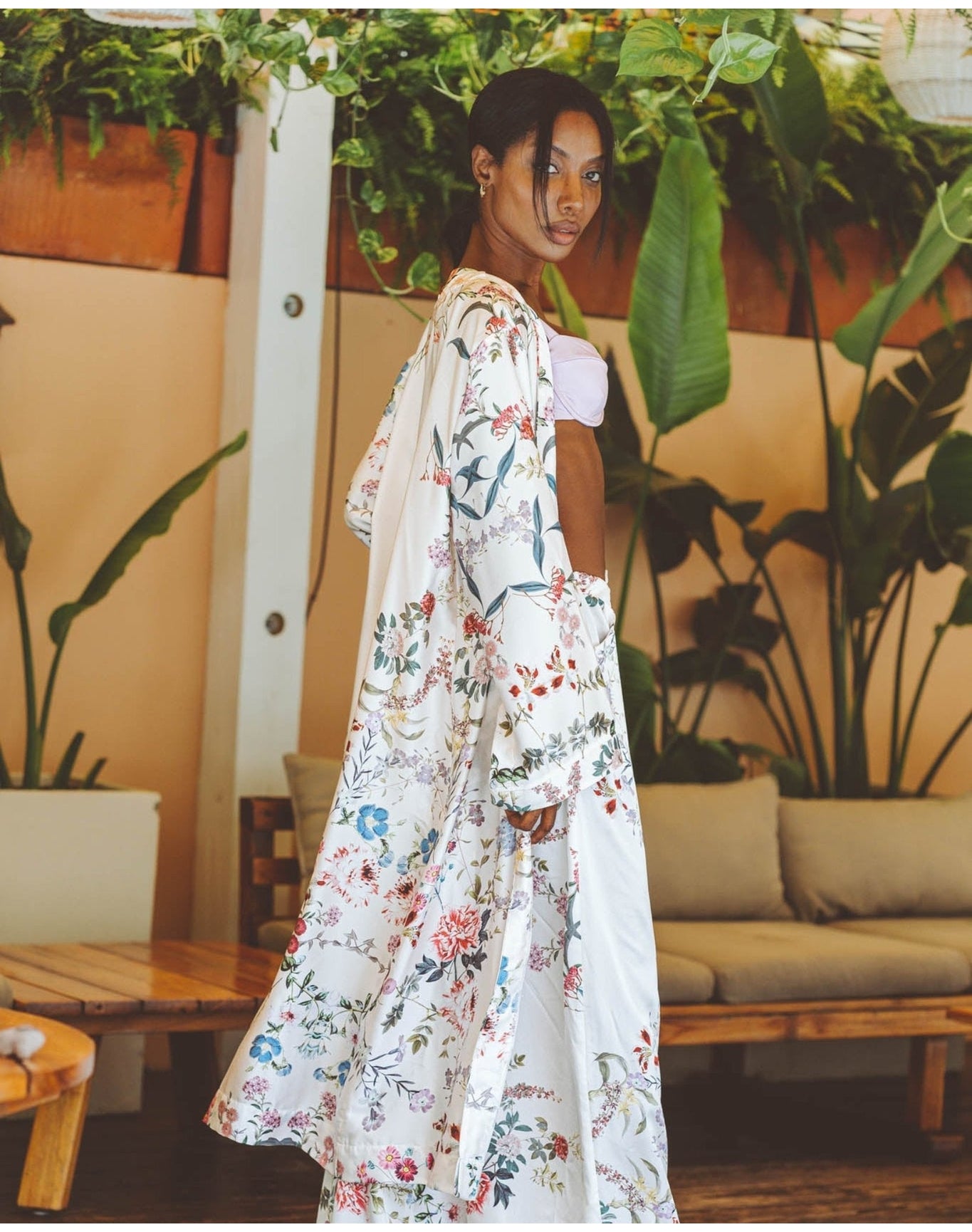 Romance Floral Kimono | White