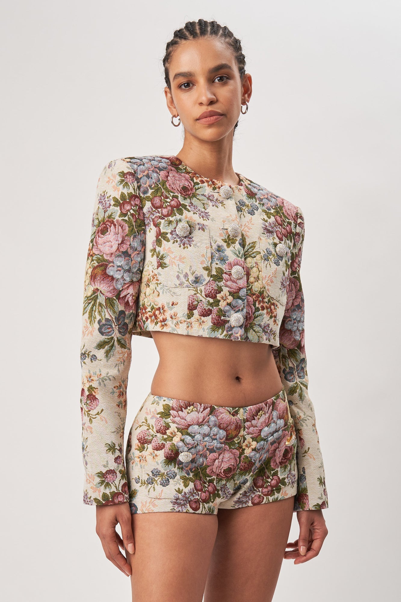 Kamena Jacket | Sand Multi Floral