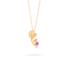 Stone and Strand 10K Yellow Gold Rose Charm With Amethyst Necklace Front Image
