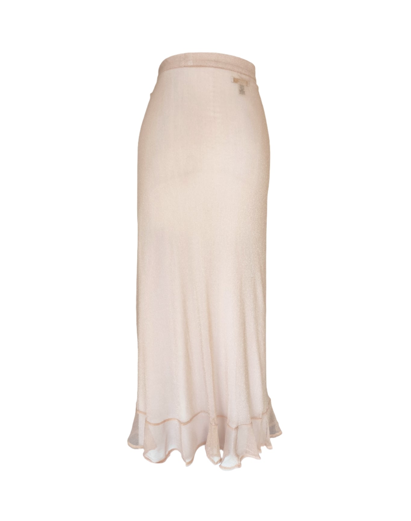 Rose Lurex Flora Asymmetrical Cover Up Skirt | Pink