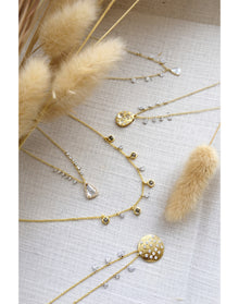 Rough Diamond Station Necklace | 14K Two Tone Gold