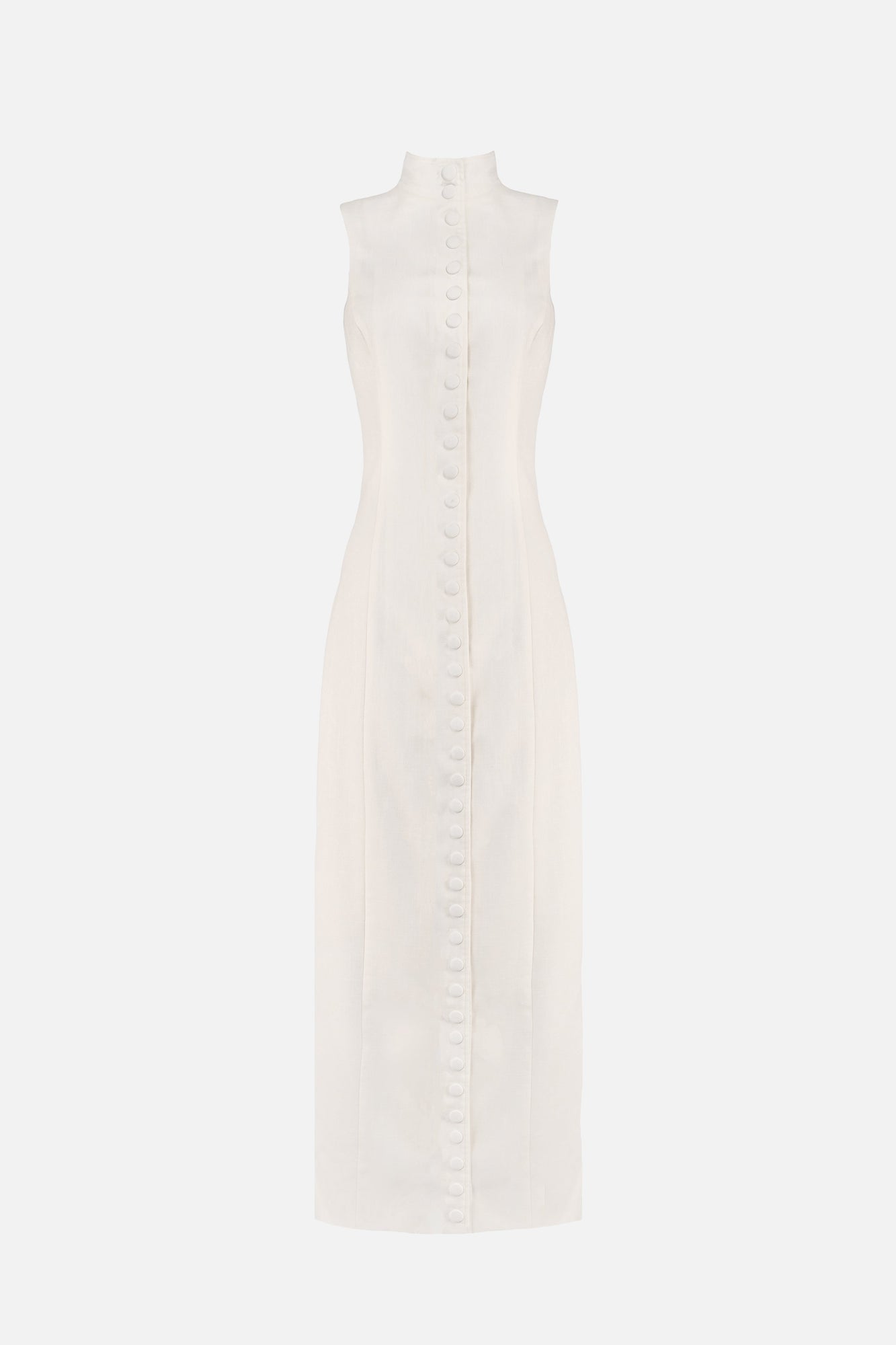 Rowan Linen Snap Dress | White