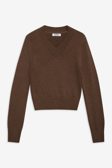Rowe V Neck Knit Sweater in Maple