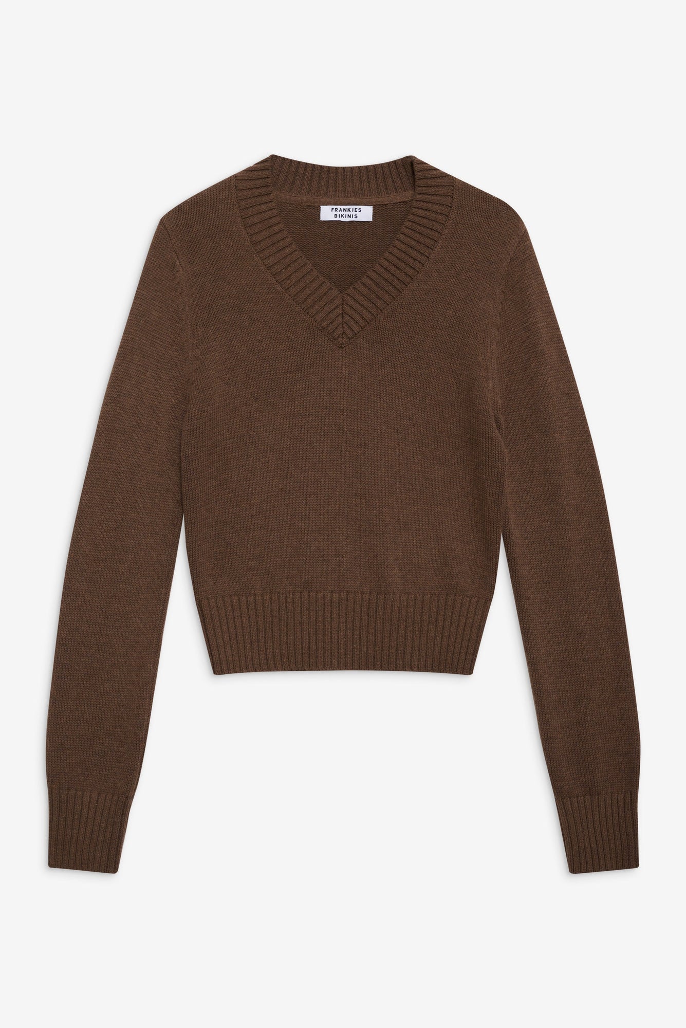 Rowe V Neck Knit Sweater in Maple