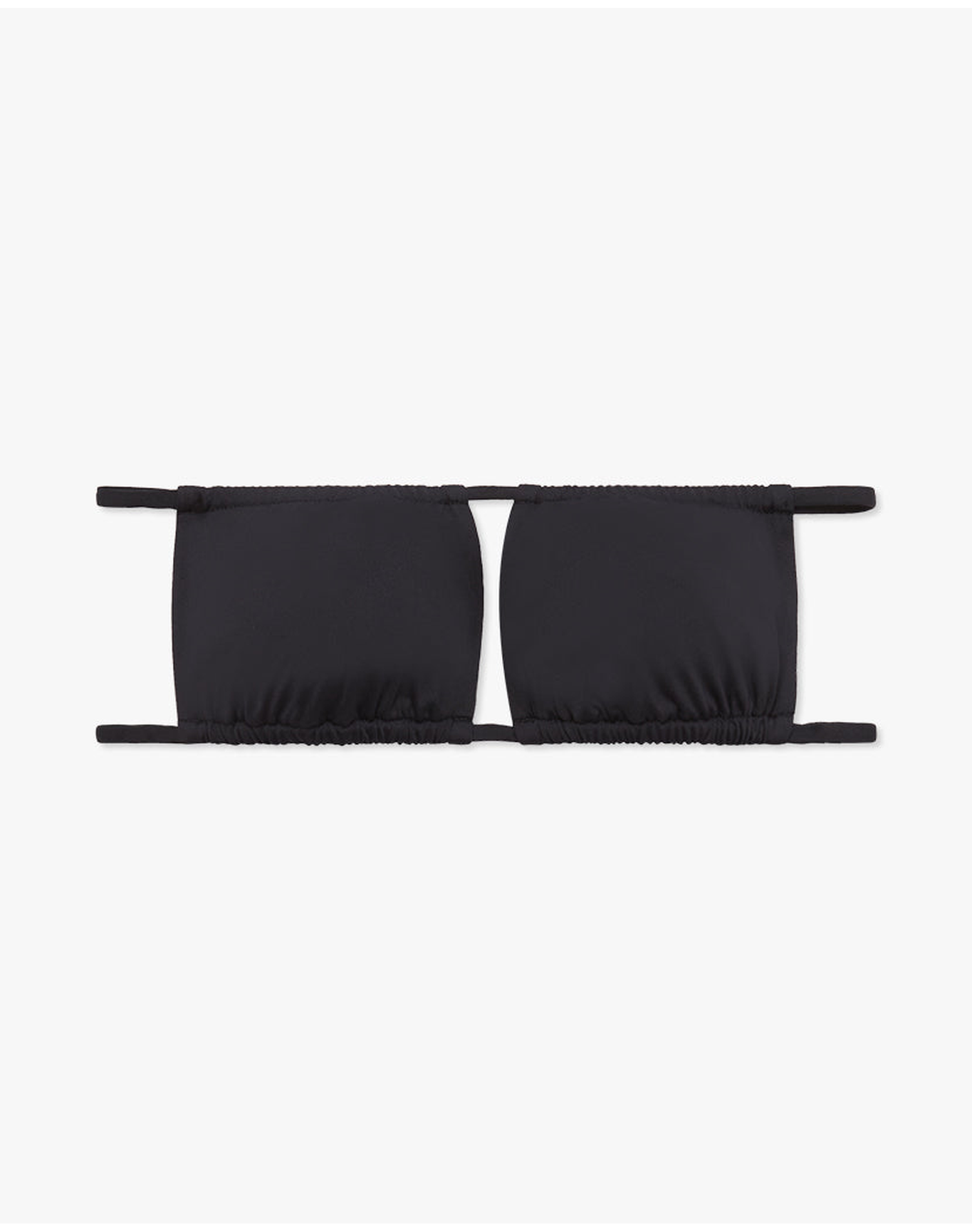 Ruched Bandeau Bikini Top | Black