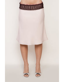 Ruched Chiffon Lace Midi Skirt | Ballet Slipper