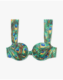 Ruched Claudia Peacock Bikini Top | Palm Green