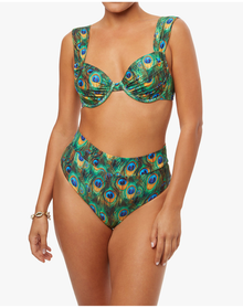 Ruched Claudia Peacock Bikini Top | Palm Green