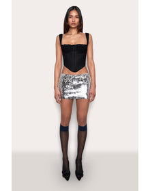 Ruched Cup Bustier Top | Black