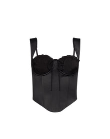Ruched Cup Bustier Top | Black