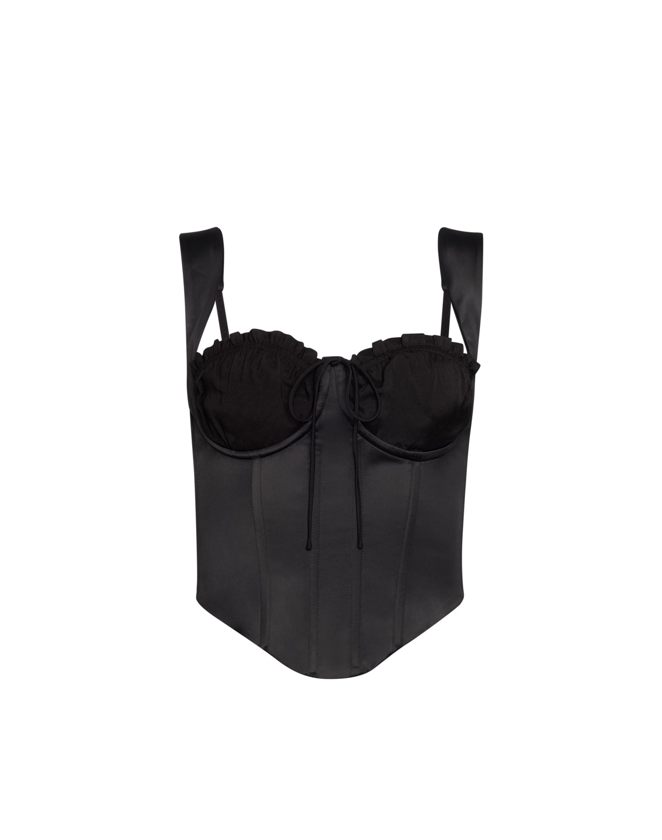 Ruched Cup Bustier Top | Black
