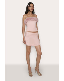 Ruched Heart Scallop Skirt | Baby Pink