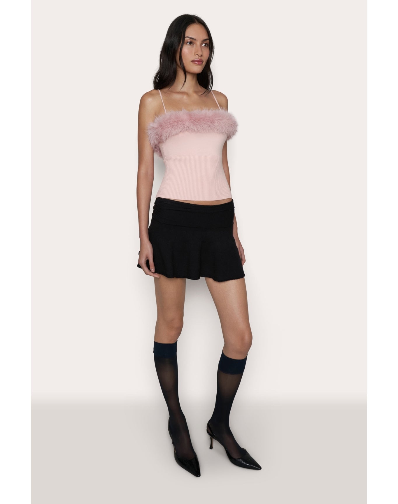 Ruched Heart Scallop Skirt | Black