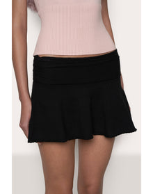 Ruched Heart Scallop Skirt | Black
