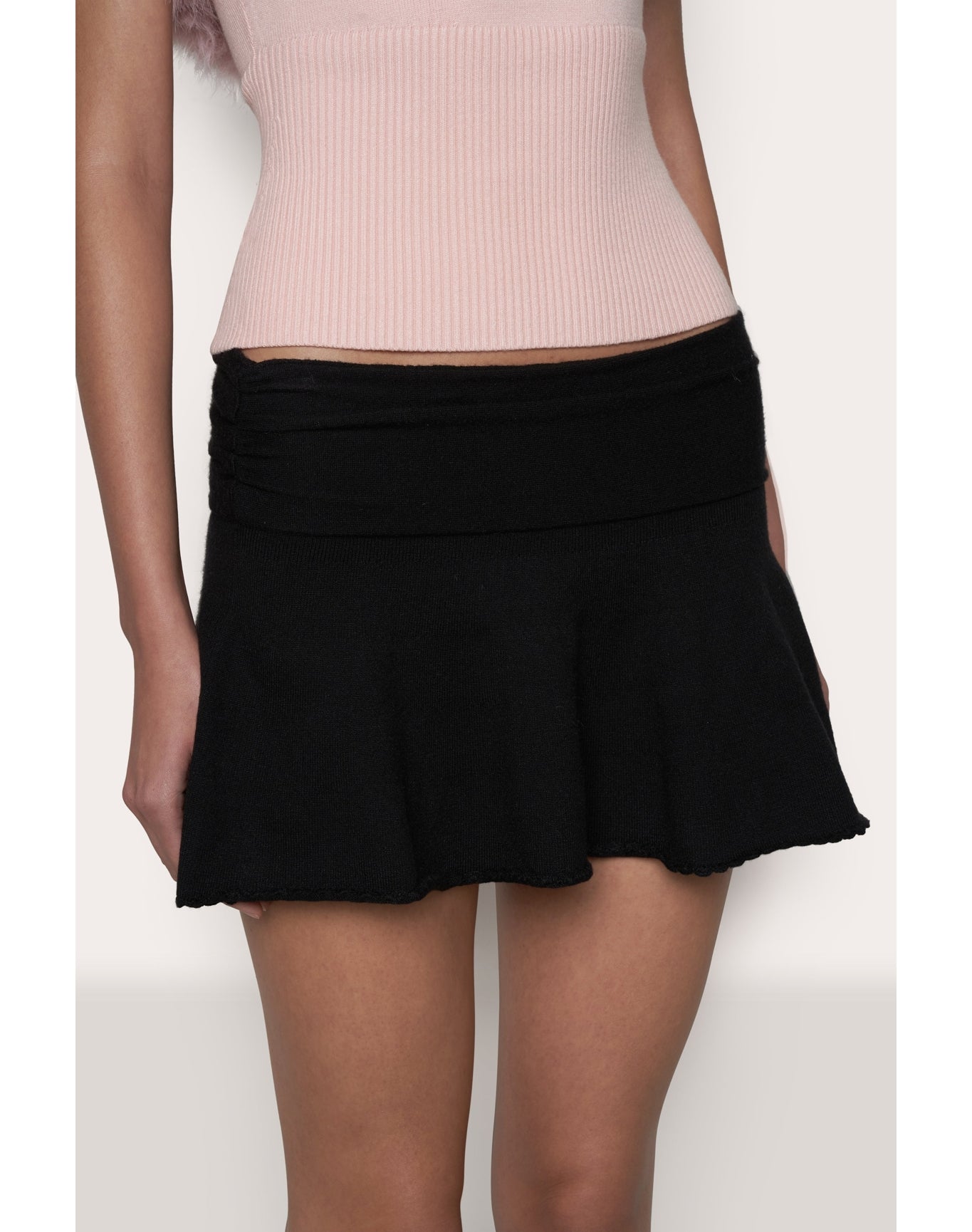 Ruched Heart Scallop Skirt | Black