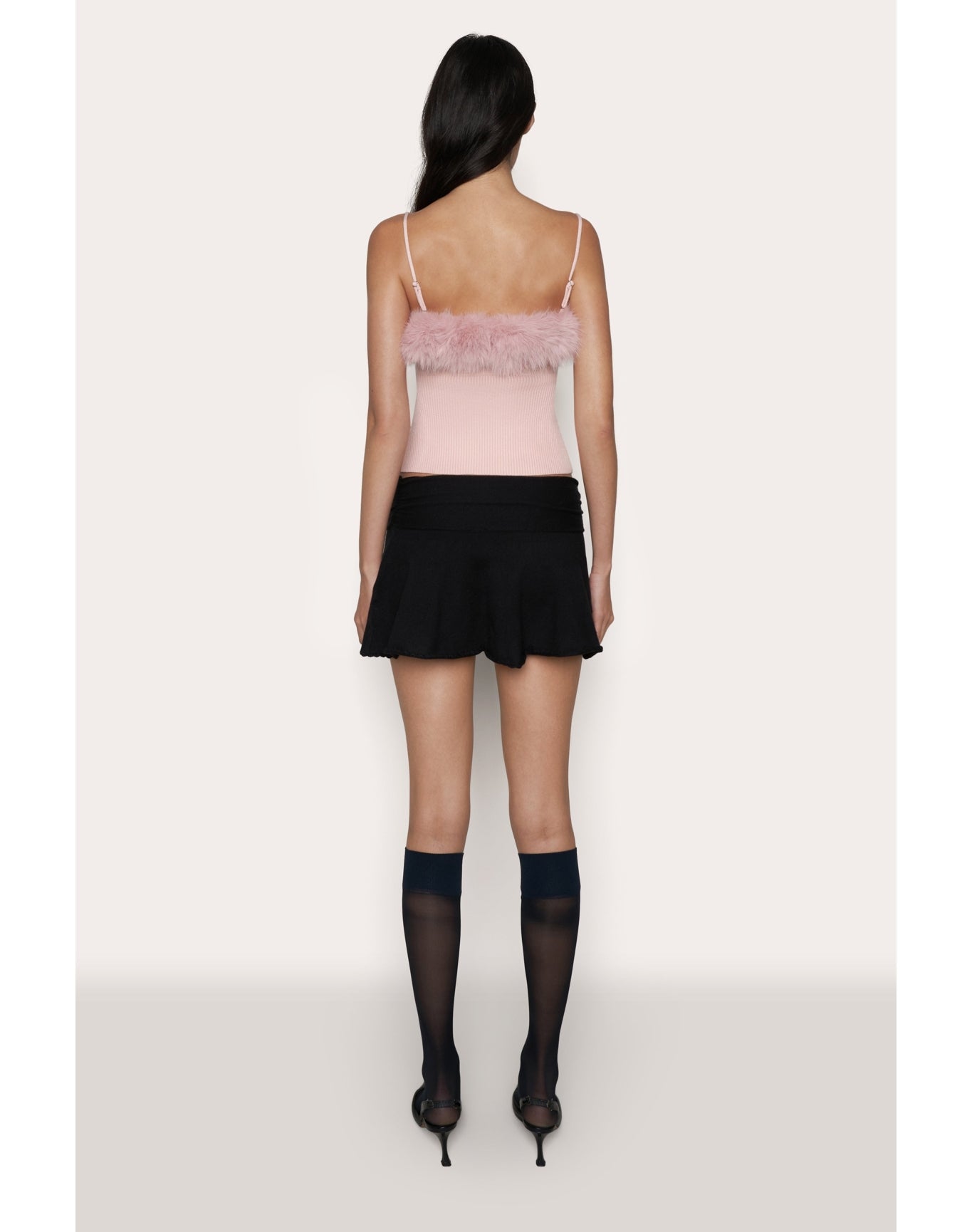 Ruched Heart Scallop Skirt | Black