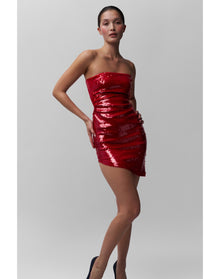 Ruched Sequin Dress | Candy Apple