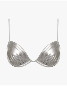 Ruched Underwire Bikini Top | Silver