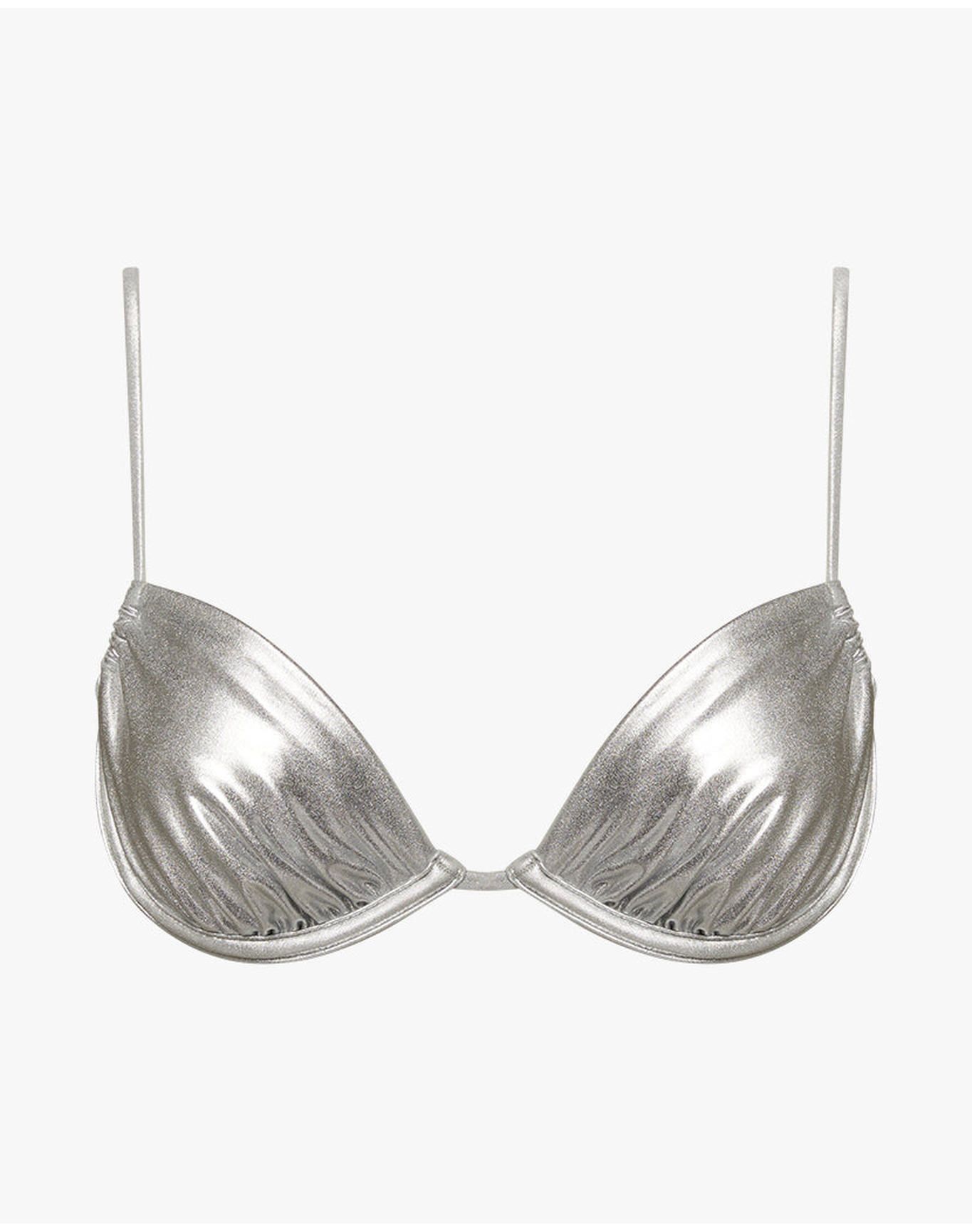 Ruched Underwire Bikini Top | Silver