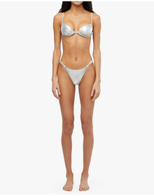 Ruched Underwire Bikini Top | Silver