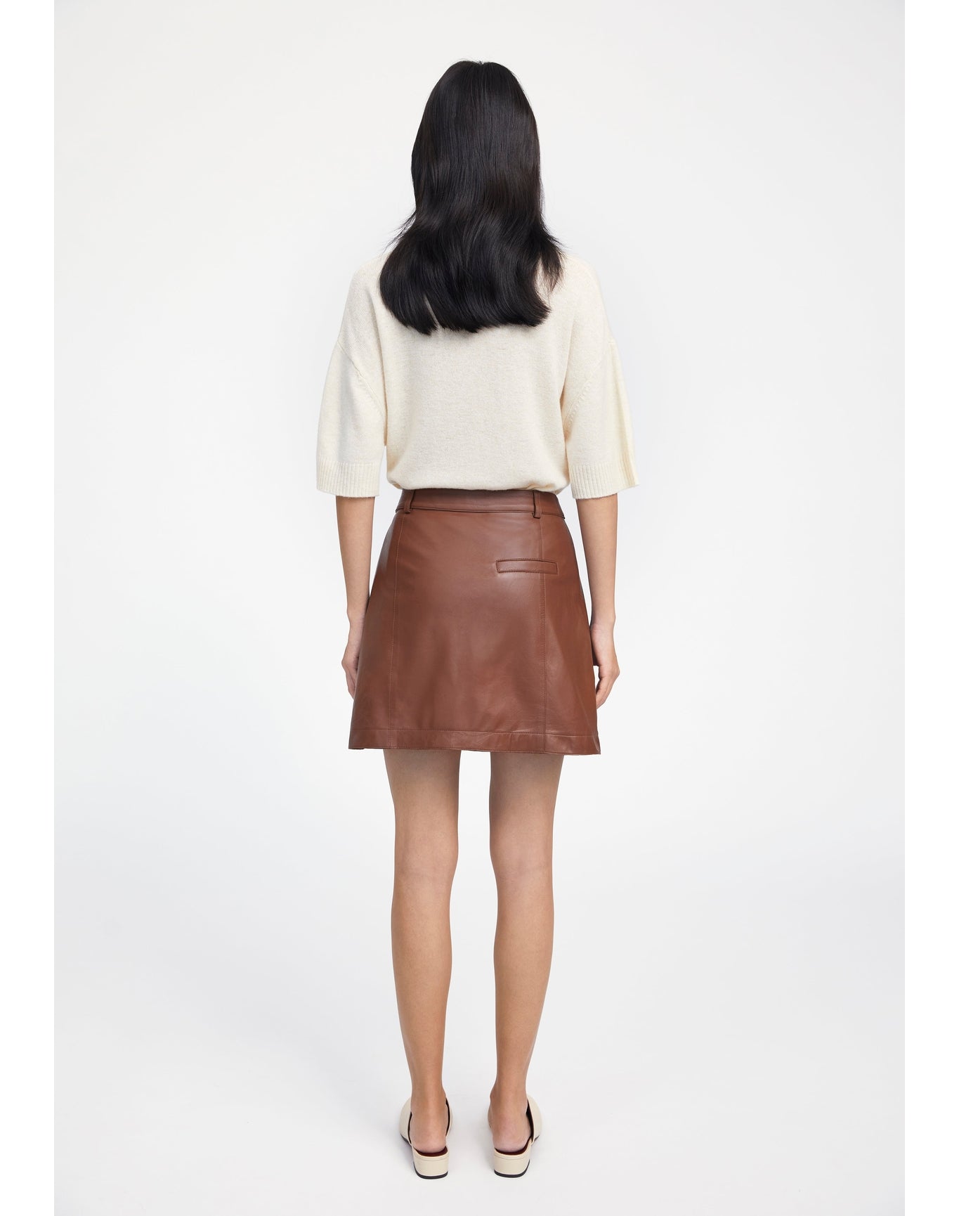 Rudens | Leather Mini Skirt | Chocolate