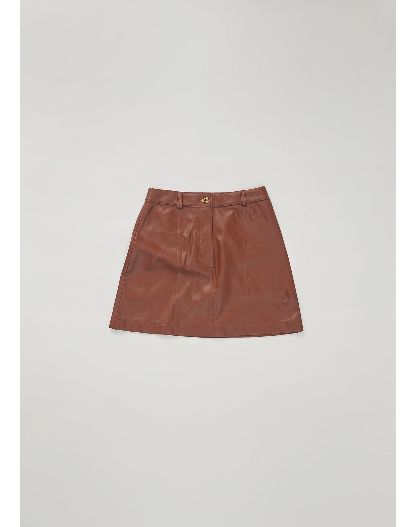Rudens | Leather Mini Skirt | Chocolate