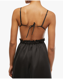 Ruffle Bib Maxi Dress | Black