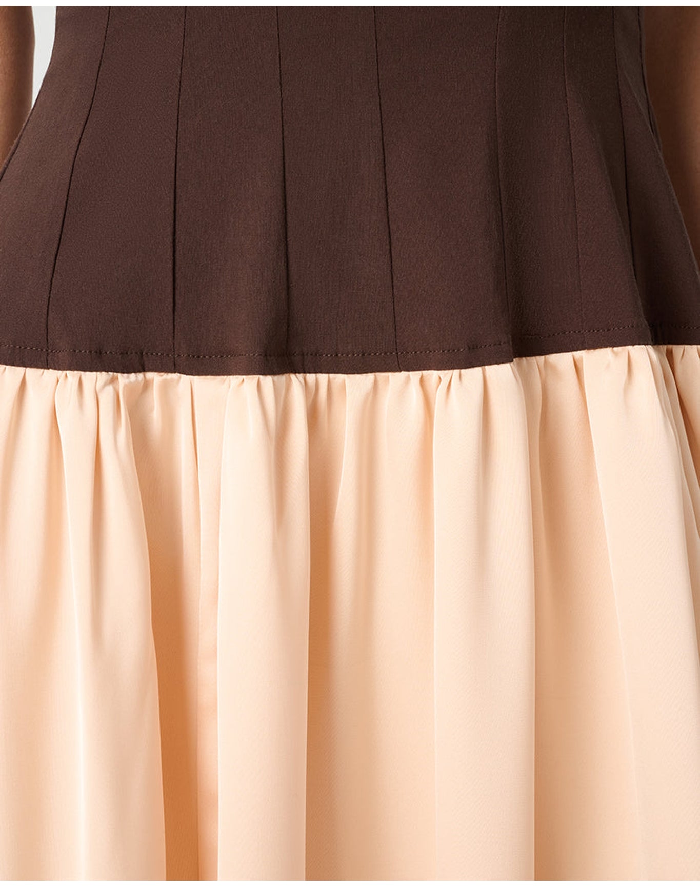 Ruffle Corset Maxi Dress | Chestnut x Blush