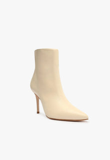 Magali Leather Bootie | Eggshell