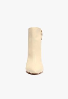 Magali Leather Bootie | Eggshell
