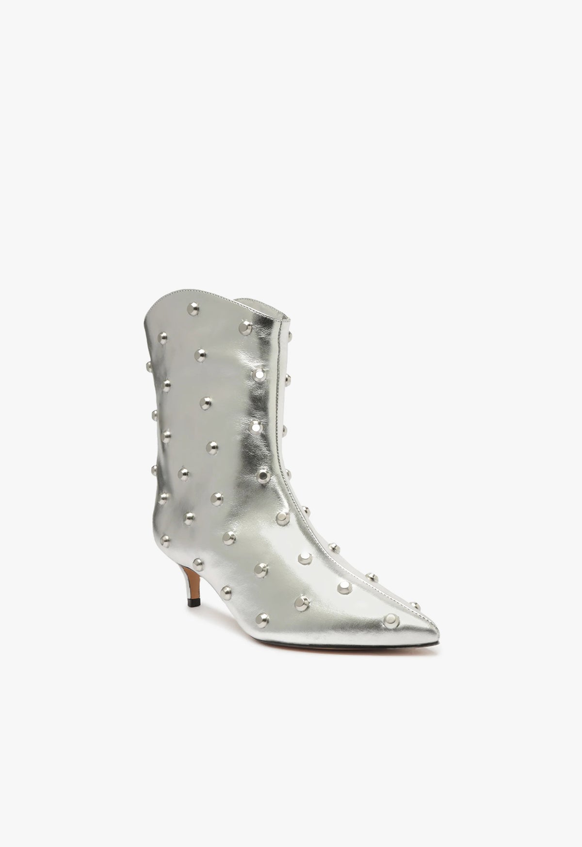 Maryann Metallic Leather Bootie | Silver