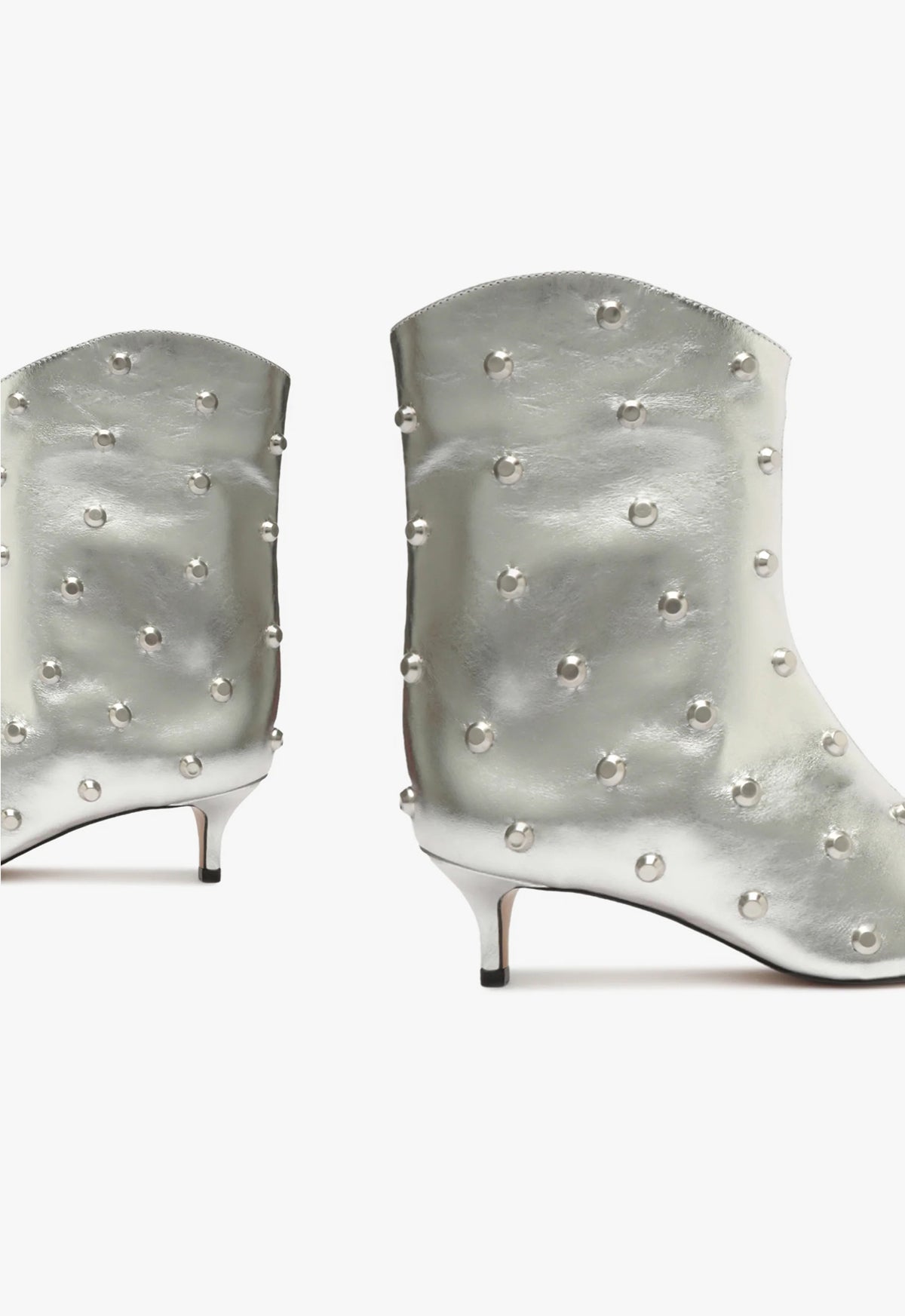 Maryann Metallic Leather Bootie | Silver