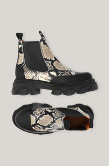 Embossed Snake Low Chelsea Boot | Kalamata
