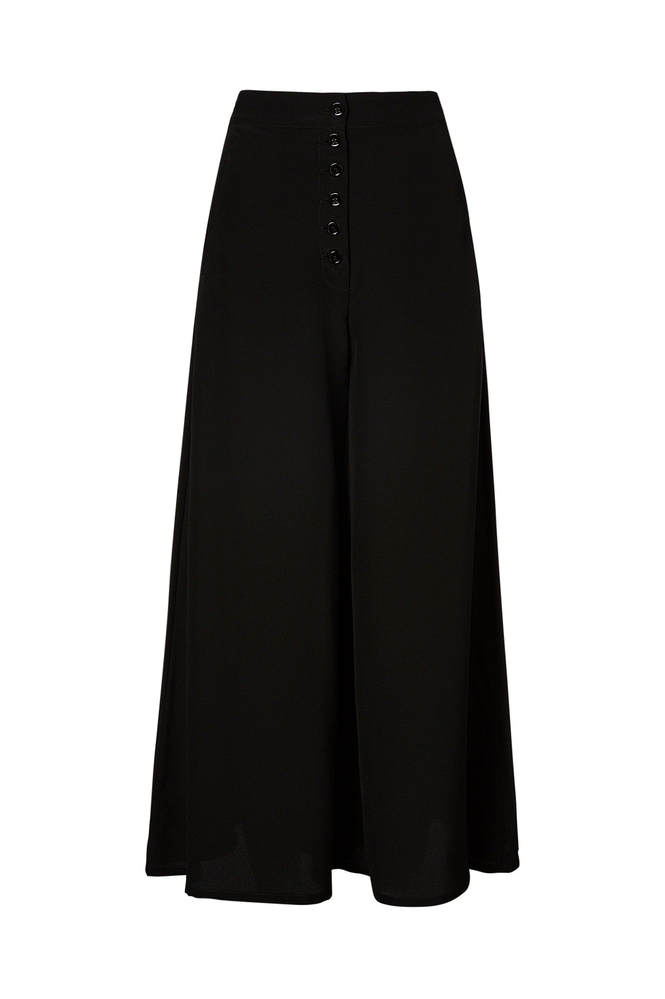 Silk Button Trouser Black - Scanlan Theodore US