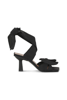 Soft Bow High Heel Sandal | Black