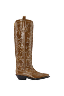 Knee High Embroidered Western Boot | Tigers Eye