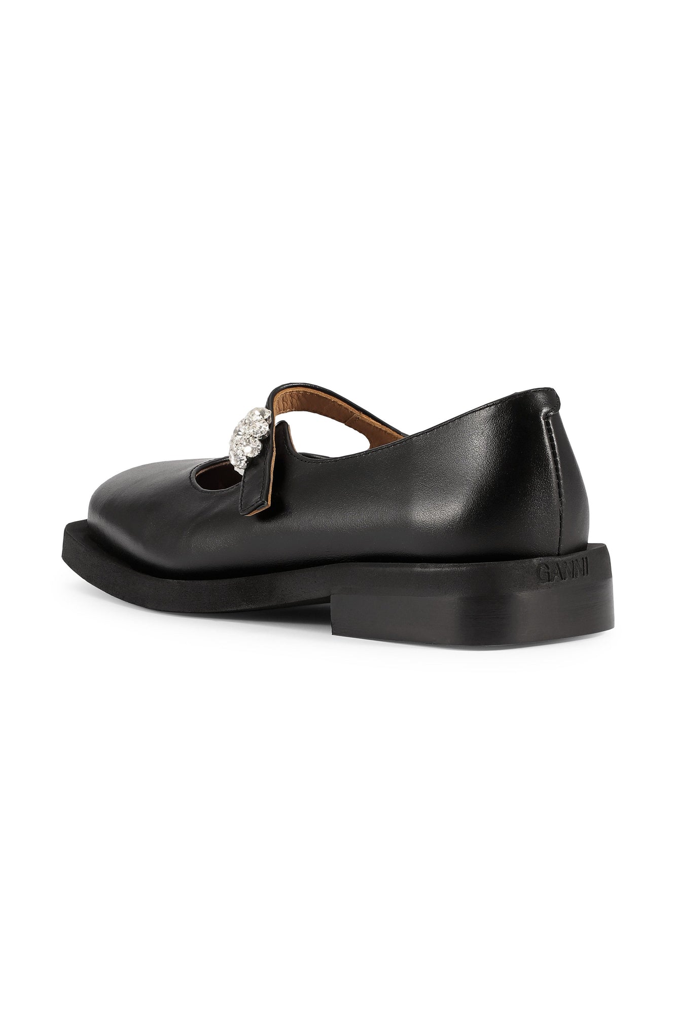 Wide Welt Squared Toe Mary Jane Ballerina | Black