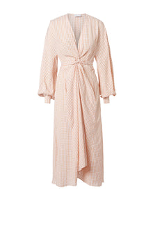 Gingham Wrap Front Dress Peach - Scanlan Theodore US