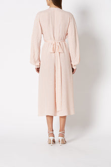 Gingham Wrap Front Dress Peach - Scanlan Theodore US