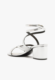 Stephanie Mid Block Sandal | Silver