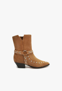 Rhiannon Suede Bootie | Western Brown