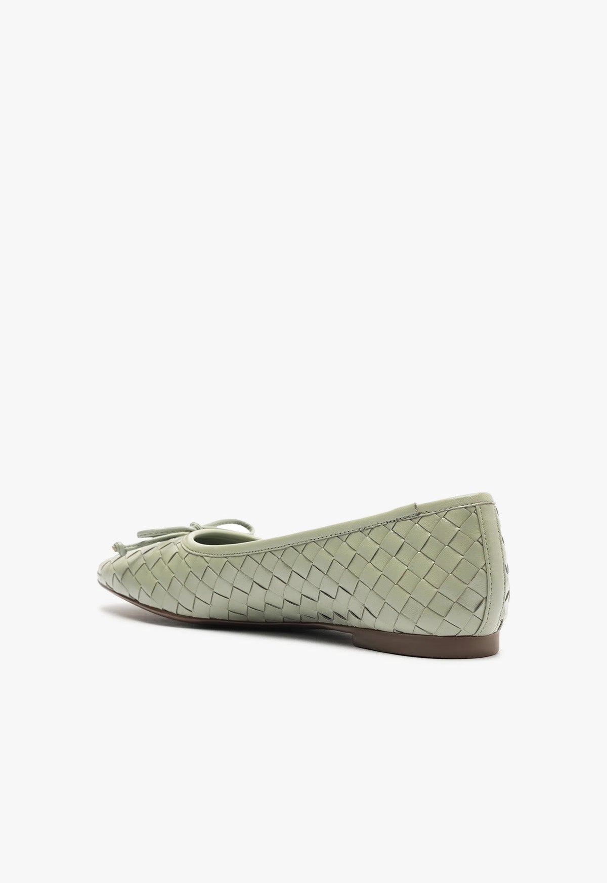 Arissa Woven Leather Flat | Green