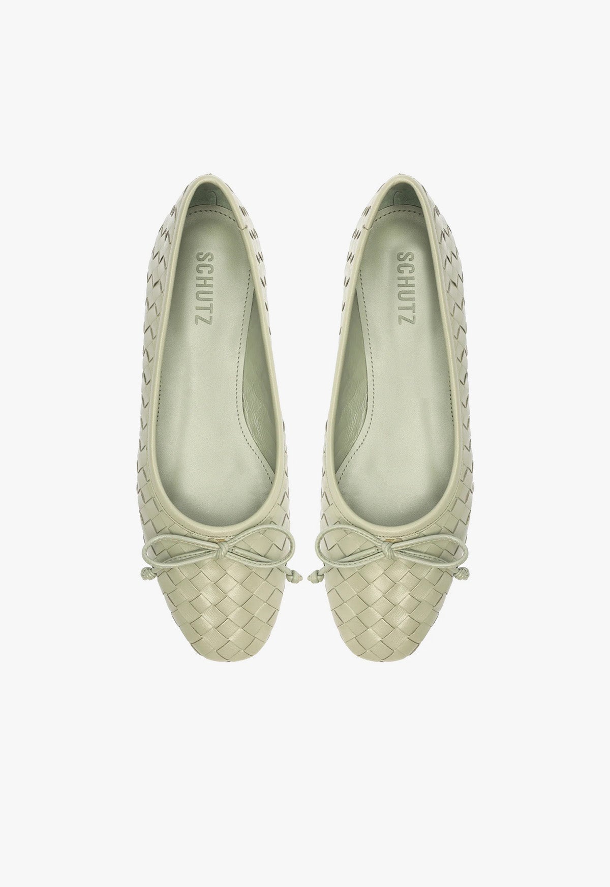Arissa Woven Leather Flat | Green