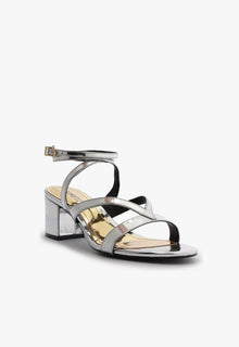 Stephanie Mid Block Sandal | Silver