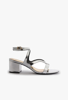 Stephanie Mid Block Sandal | Silver