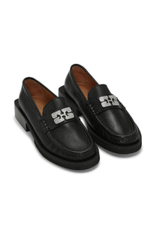 Rhinestone Logo Loafer | Black