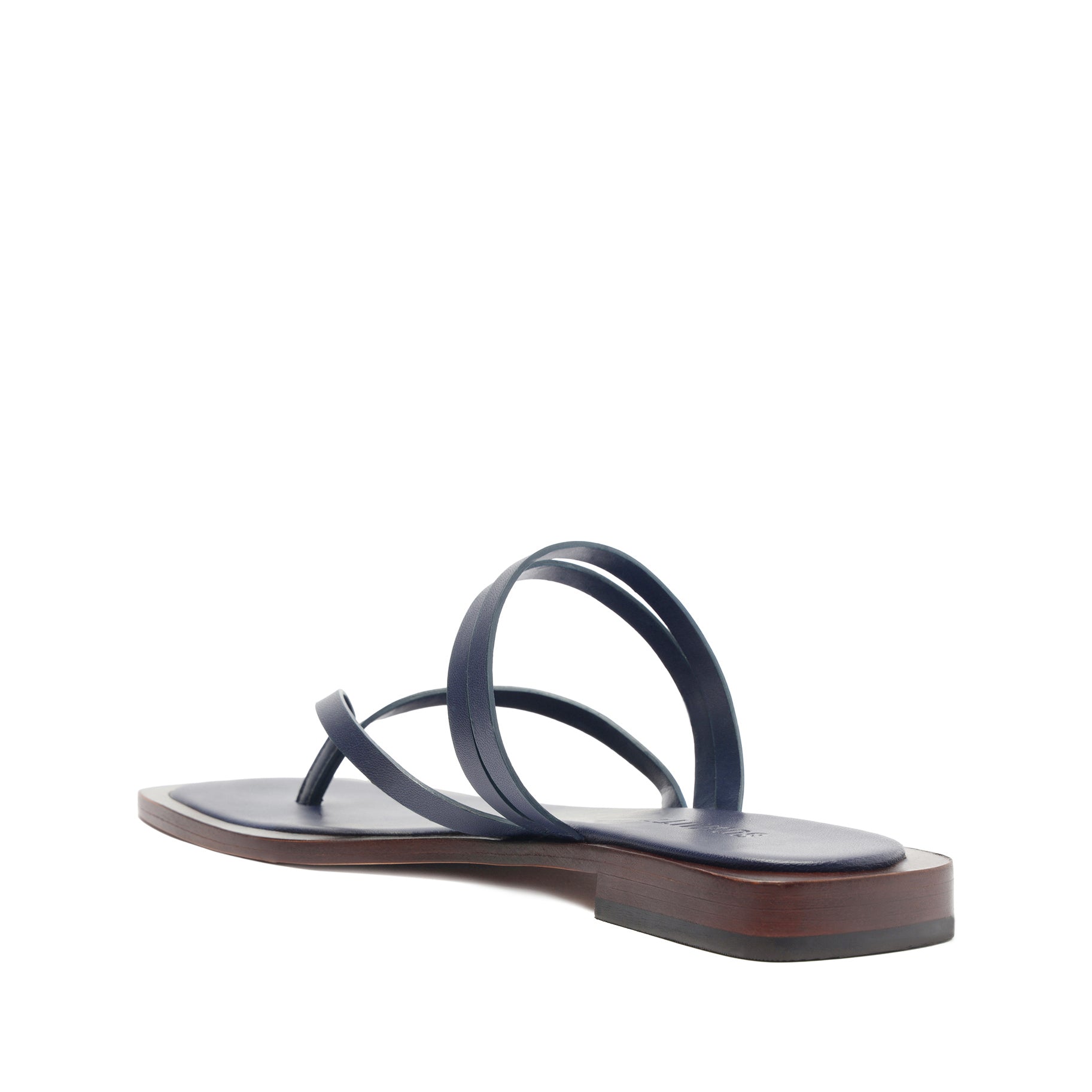 Rania Leather Flat Sandal | Blue