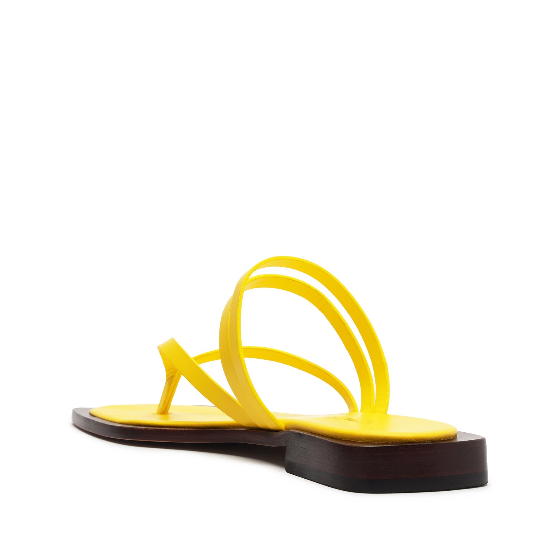 Rania Leather Flat Sandal | Yellow